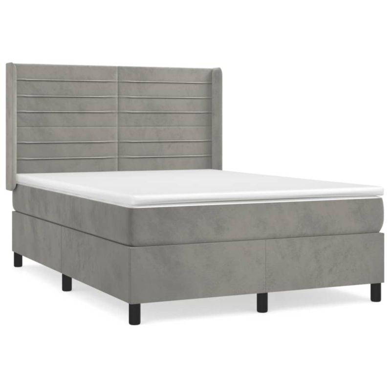 Łóżko kontynentalne WaszeMeble 140x190 cm jasnoszare WM-3132741 1 szt.