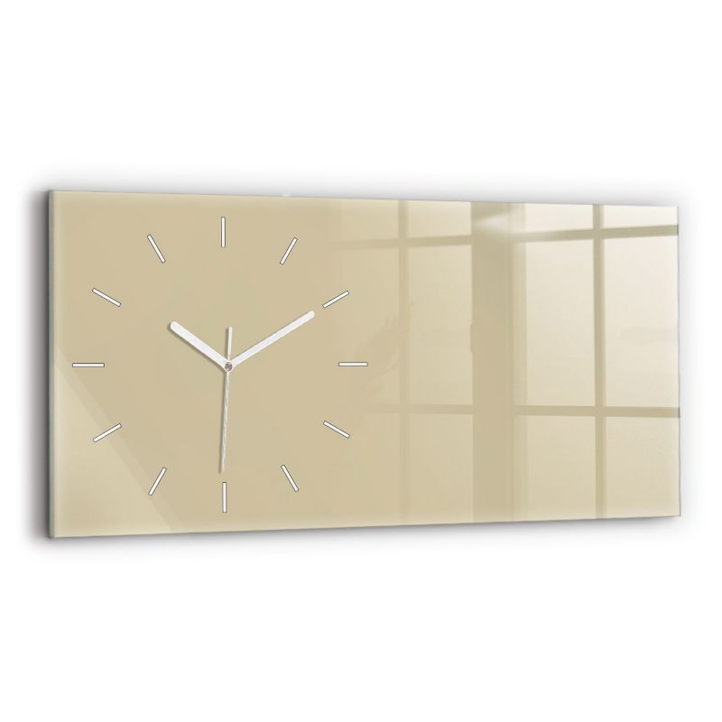 Zegar szklany białe wskazówki Wallfluent 60x30 cm Kolor beżowy 1 szt.