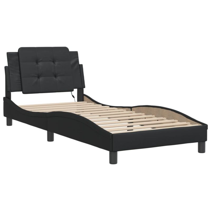 Łóżko tapicerowane WaszeMeble 90x200 cm czarna WM-3214082 1 szt.