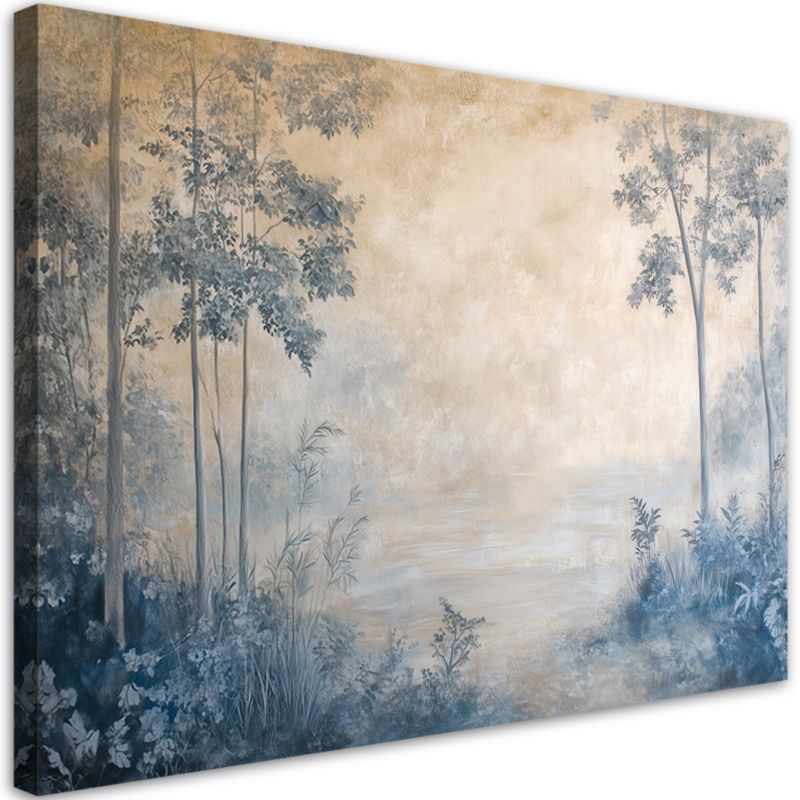 Obraz do salonu sypialni Feeby Las we mgle Boho Beżowy 120x80 cm 1szt