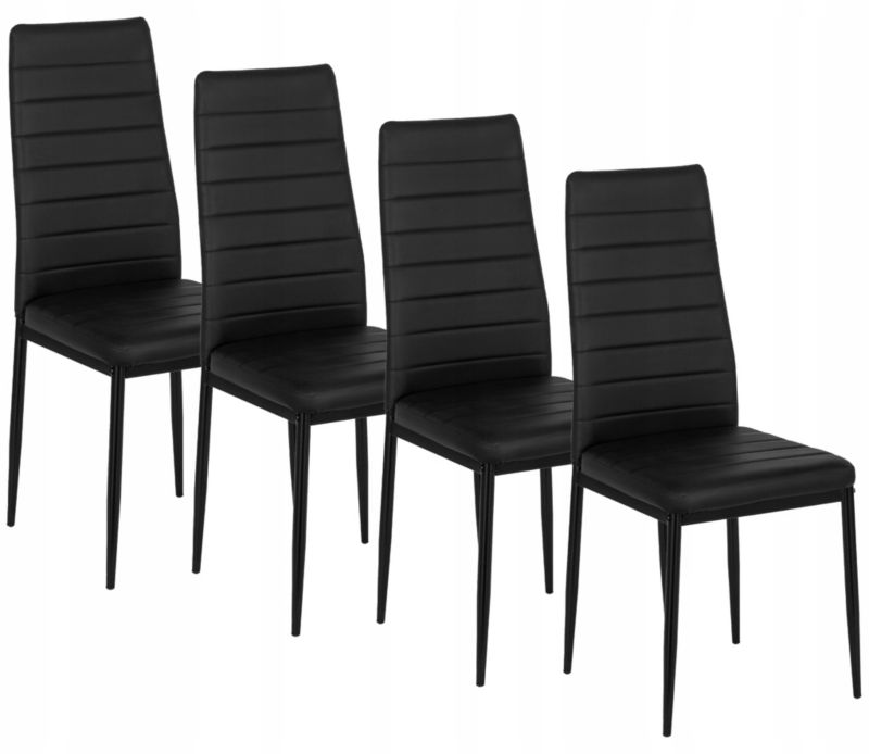 Zestaw 4x Krzesło do jadalni NARIS Mebel Elite Tapicerowane Czarny 1 kpl