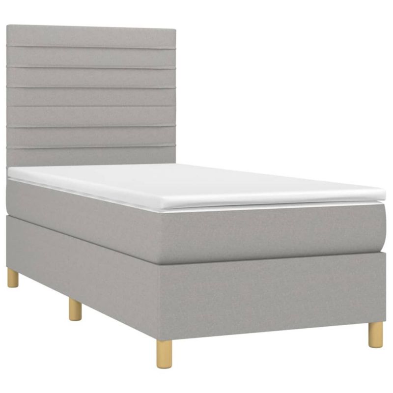 Łóżko kontynentalne WaszeMeble 100x200 cm jasnoszare WM-3135493 1 szt.