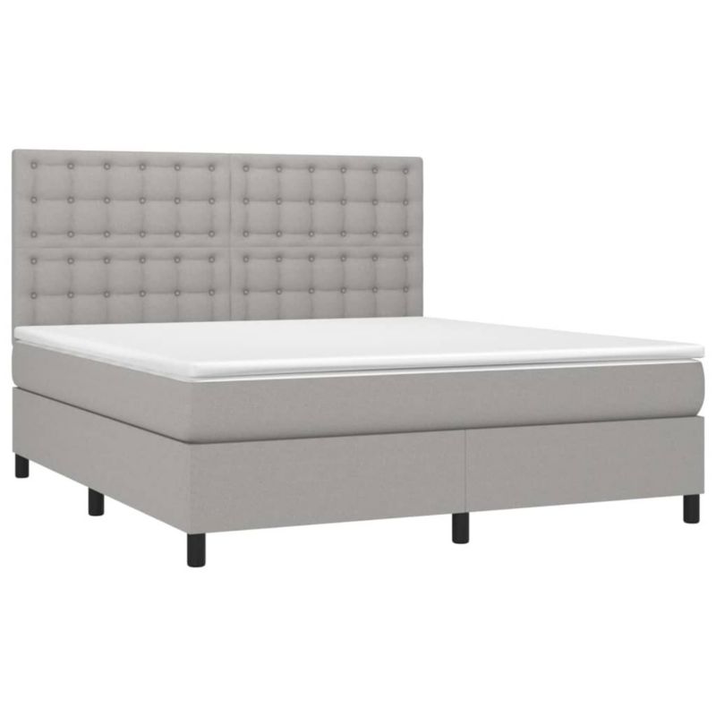 Łóżko kontynentalne WaszeMeble 160x200 cm jasnoszare WM-3135205 1 szt.