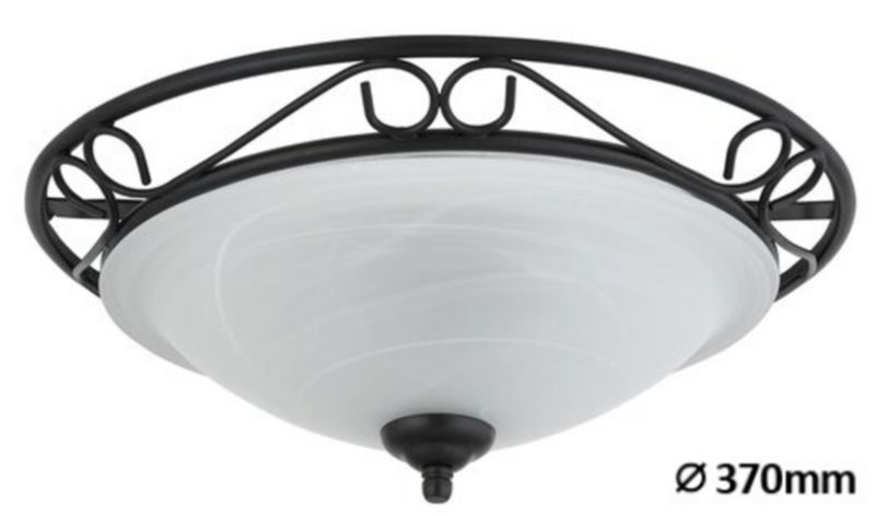 Plafon sufitowy Rabalux Athen czarno-białe szkło alabastrowe 2 x E27 x 60W IP20 wym: 18 x 37 x 37 cm - 1 szt.