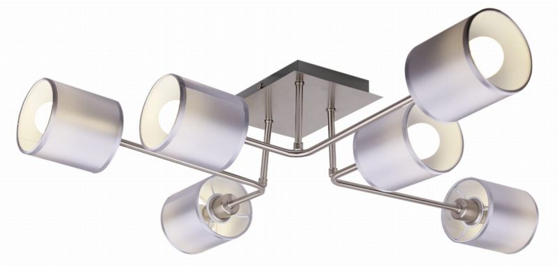 Lampa sufitowa wisząca Candellux Sax srebrna wym: 18 x 80 x 74 cm 6xE14 x 40W 1 szt.