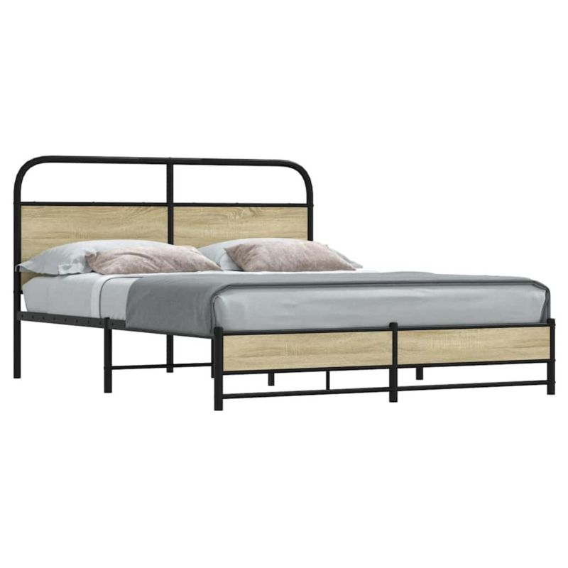 Łóżko metalowe WaszeMeble 160x200 cm dąb sonoma WM-3318688 1 szt.