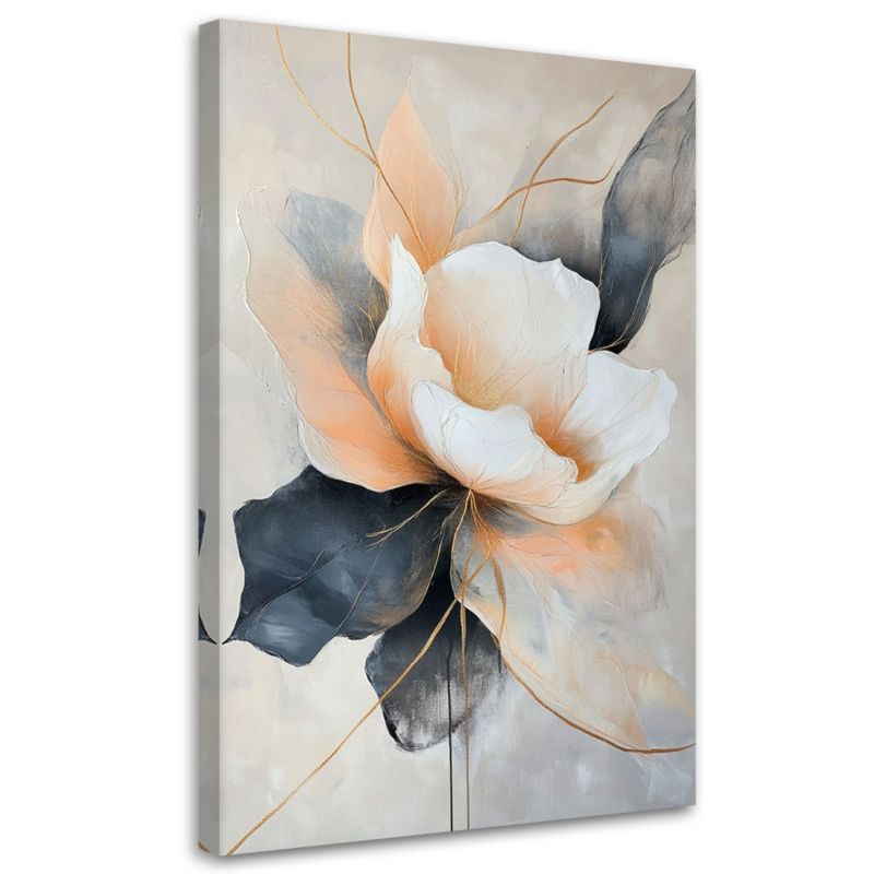 Obraz do salonu Feeby Abstrakcyjny Kwiat beżowo szary 40x60cm 1szt