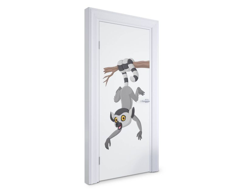Naklejka na drzwi Wallfluent 85x205 cm Zabawny lemur 1 szt.