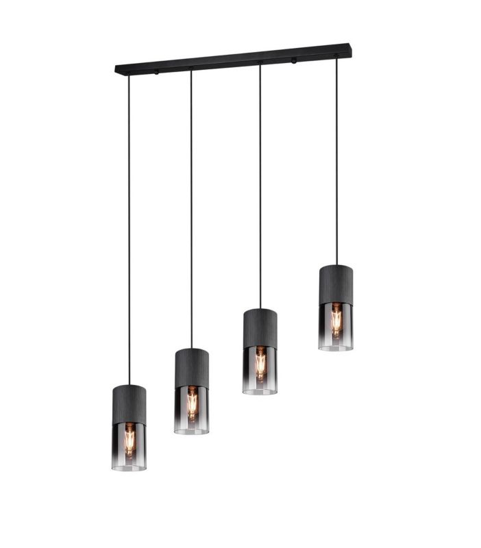 Lampa sufitowa wisząca Trio Robin czarna-dymiona wym: 150 x 80,5 x 80,5 cm 4xE27 x 1 szt.