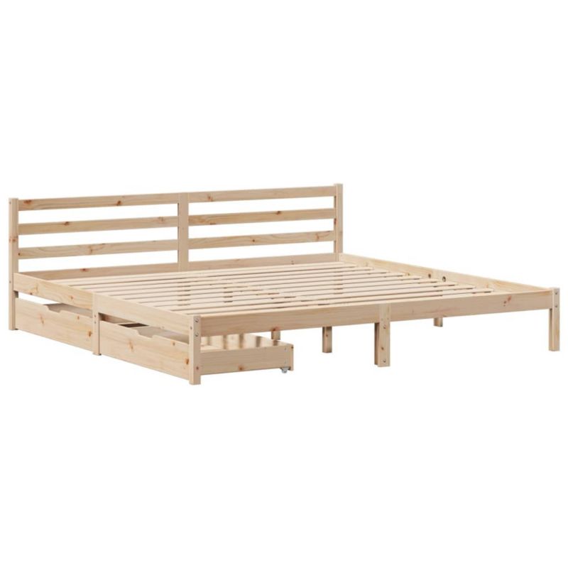 Łóżko drewniane WaszeMeble 200x200 cm brązowe WM-3301548 1 szt.