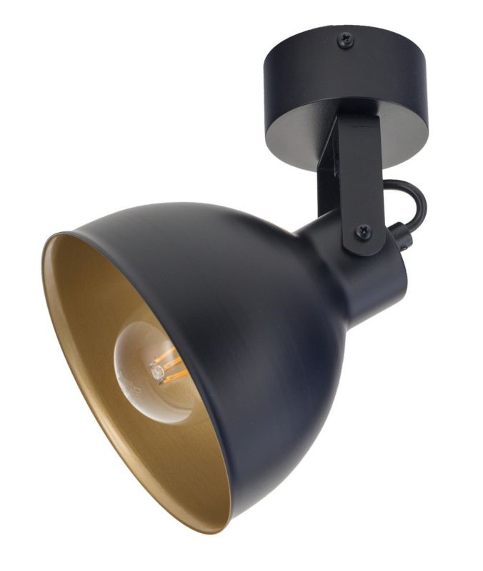 Reflektor spot Sigma Lighting Mars czarno-złoty 1 x E27 x IP20 wym: 23 x 15 x 15 cm - 1 szt.