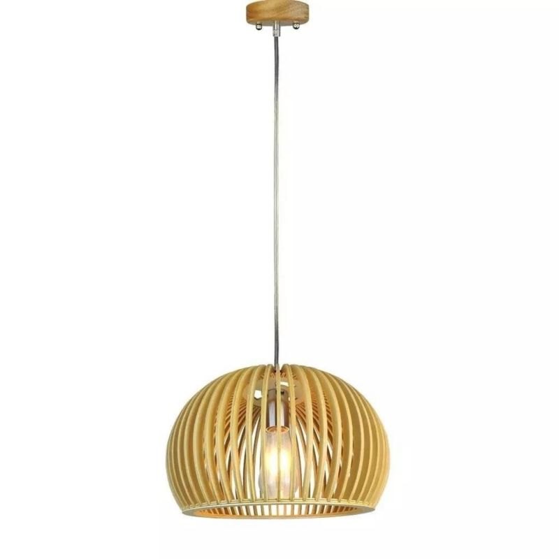 Lampa wisząca V-TAC Vt-3200 jasne drewno wym: 120 x 33 x 33 cm 1xE27 x 1 szt.
