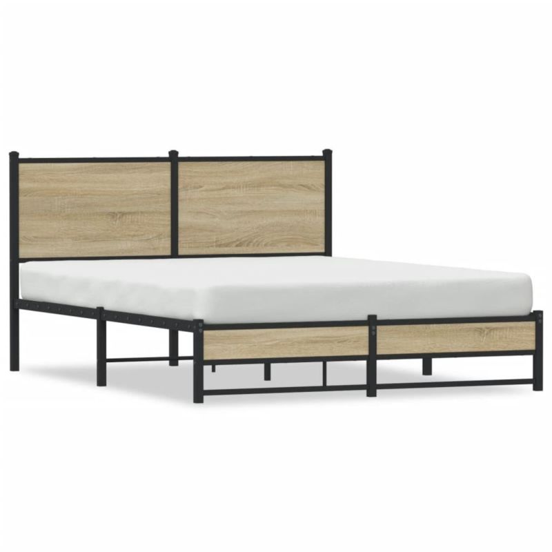 Łóżko metalowe WaszeMeble 137x190 cm dąb sonoma WM-4007885 1 szt.