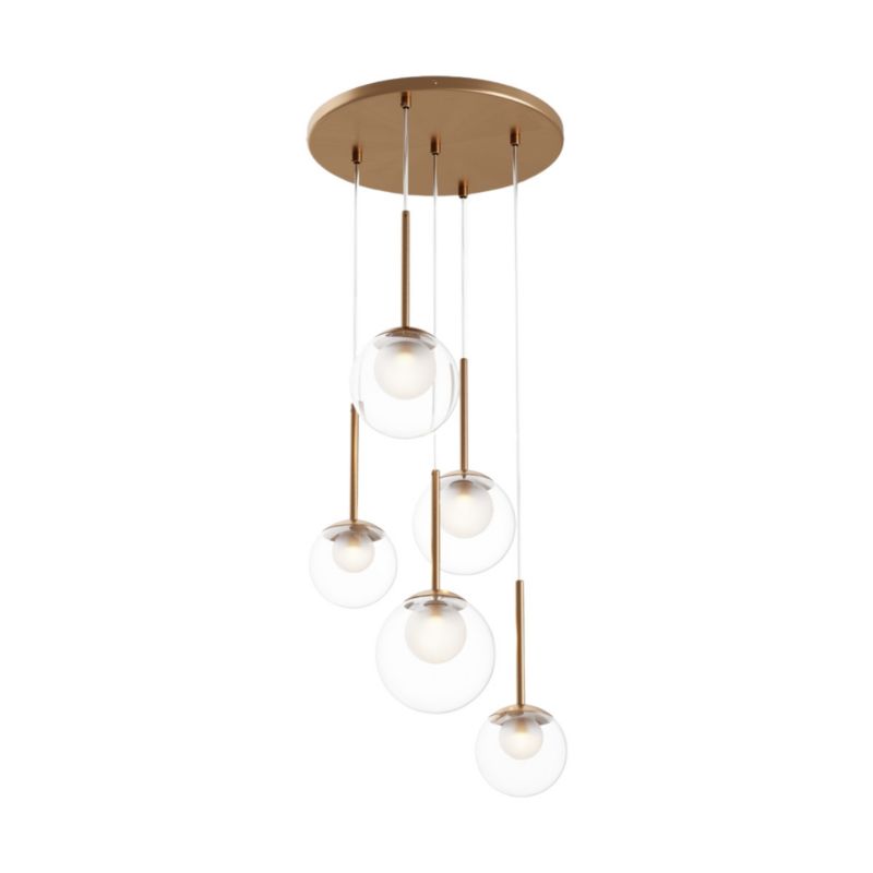 Lampa wisząca Maytoni Basic Form złoto-przezroczysty wym: 344,1 x 58 x 58 cm 5xG9 x 20W 1 szt.