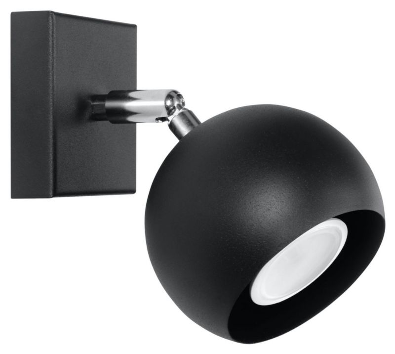 Kinkiet ścienny Sollux Lighting Oculare czarno-srebrny 1 x GU10 x 40W IP20 wym: 10 x 15 x 15 cm - 1 szt.