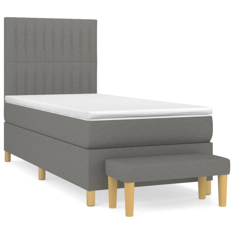 Łóżko kontynentalne WaszeMeble 100x200 cm ciemnoszara WM-3137294 1 szt.