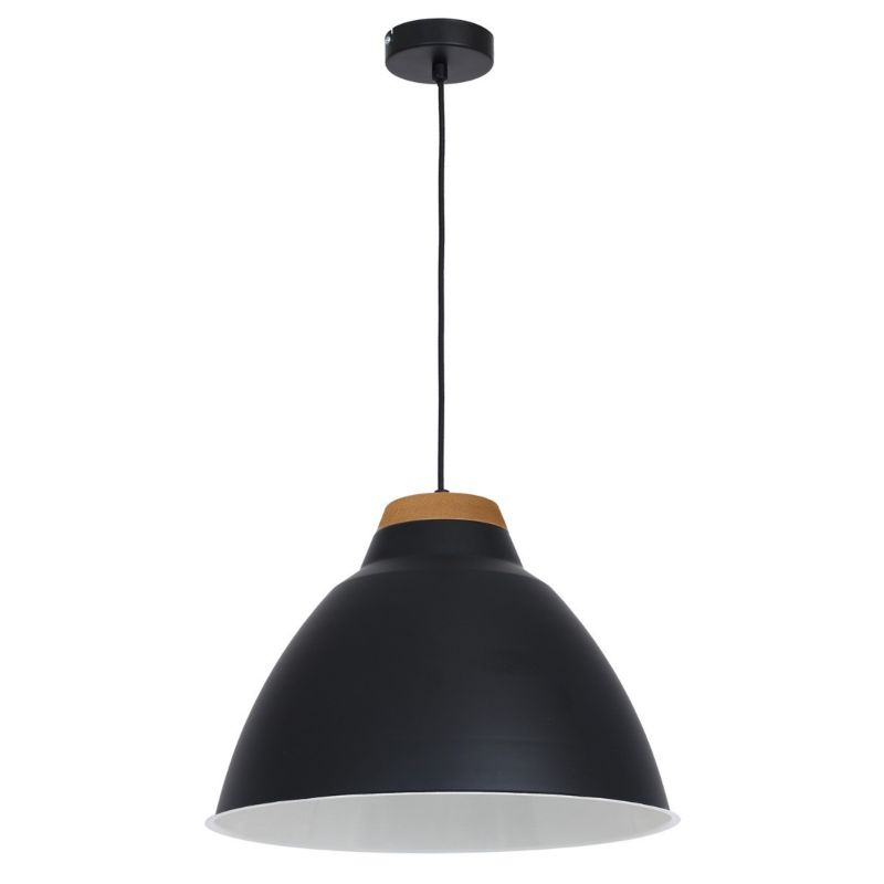 Lampa wisząca Luminex Skal czarny matowa-jasne drewno wym: 90 x 40 x 40 cm 1xE27 x 15W 1 szt.