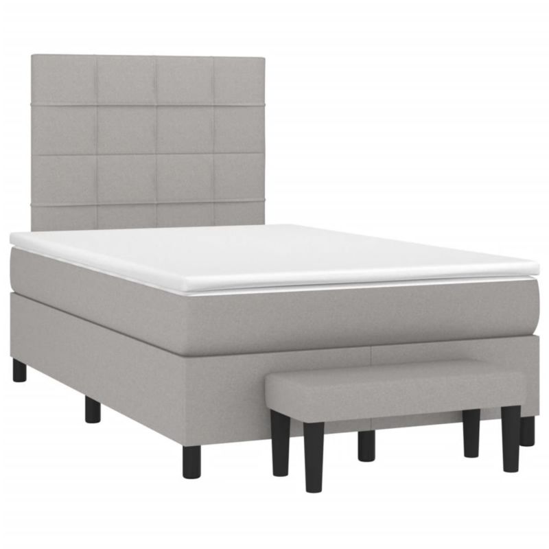 Łóżko kontynentalne WaszeMeble 120x190 cm jasnoszare WM-3270355 1 szt.