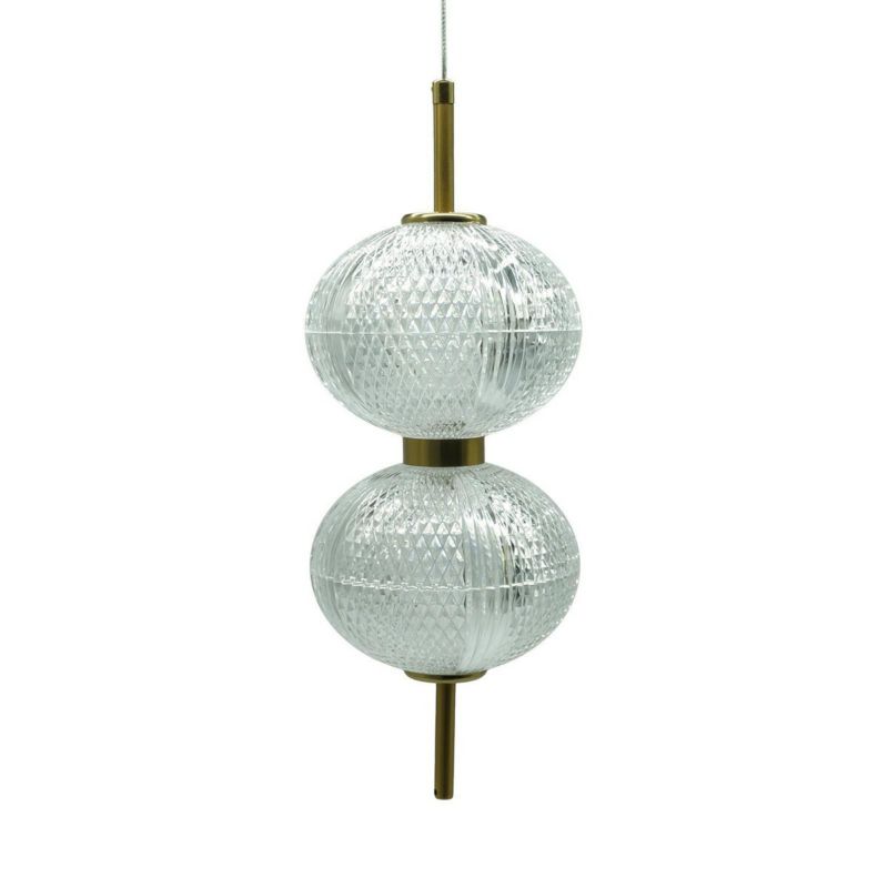 Lampa wisząca IdeaLED Amerilla złoto-przezroczysty wym: 120 x 15 x 15 cm 2xwbudowany LED x 30W 1 szt.