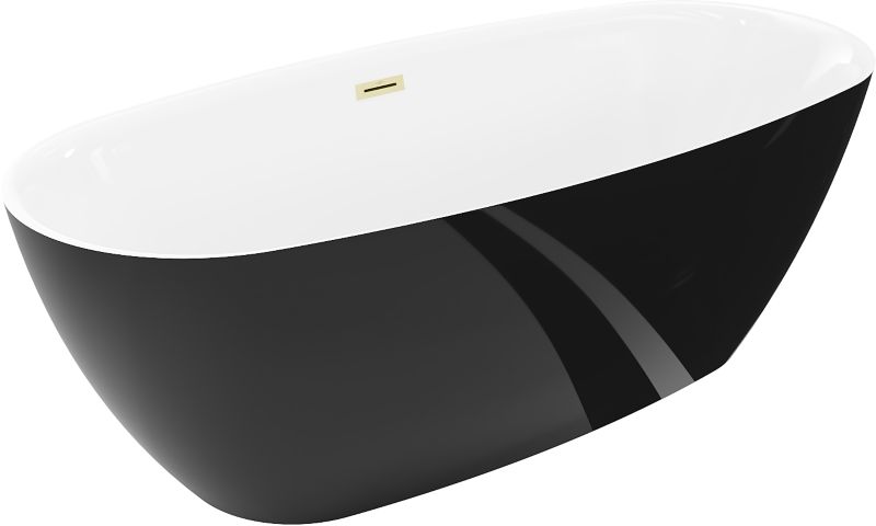 Wanna wolnostojąca Mexen Luvo Slim biała/czarna 170x75 cm .- 52801707575-55 1 szt.
