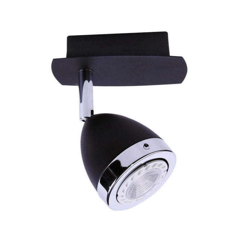 Kinkiet ścienny Italux Calasa czarny-chromowany styl nowoczesny 1 x GU10 x 35W IP20 wym: 10 x 10 cm - 1 szt.