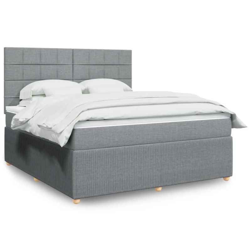 Łóżko kontynentalne WaszeMeble 180x200 cm jasnoszare WM-3292135 1 szt.