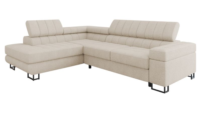 Narożnik MIRJAN 24 do salonu Laris Premium lewy beżowa bukla 1 szt.