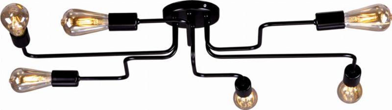 Lampa sufitowa wisząca Kaja Skadi czarna wym: 12 x 87 x 30 cm 6xE27 x 60W 1 szt.
