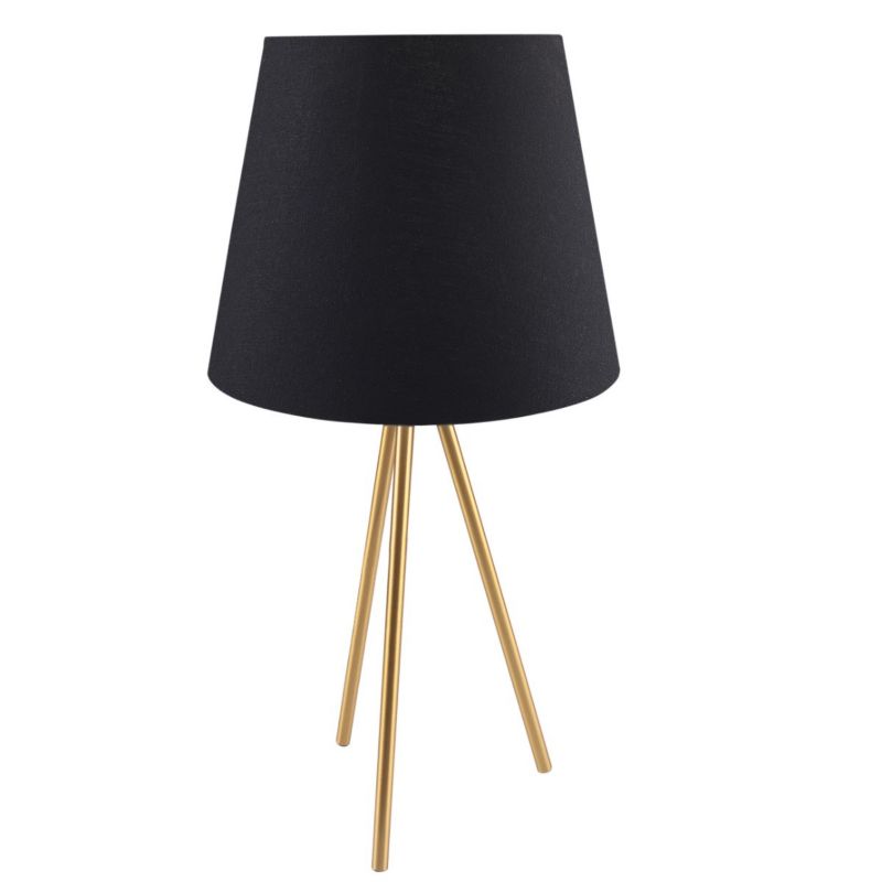 Lampa stołowa Polux Elena złoto-czarna 1 x E27 x 20W IP20 wym: 61 x 30 x 30 cm tkanina - 1 szt.