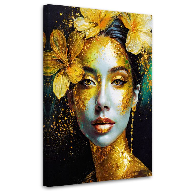 Obraz do salonu Feeby Kobieta Kwiaty Portret Glamour 70x100cm 1szt