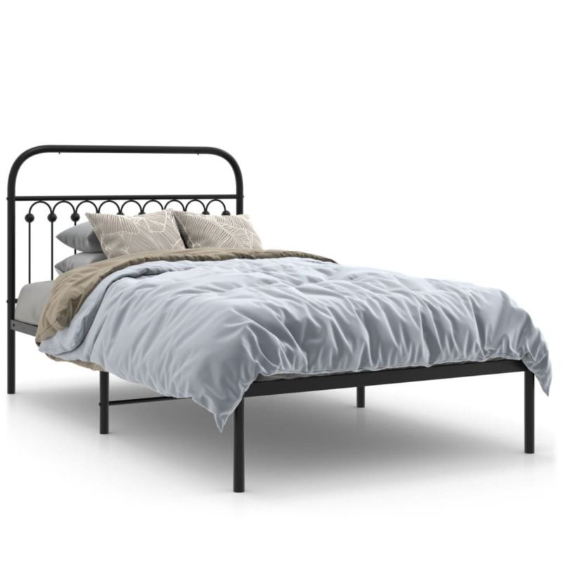 Łóżko metalowe WaszeMeble 107x203 cm czarna WM-376596 1 szt.