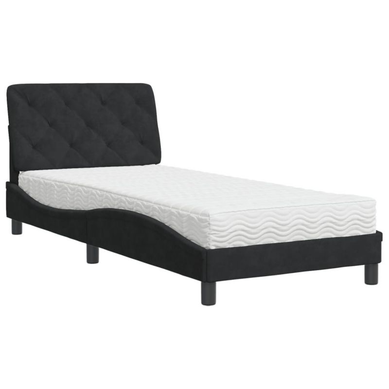 Łóżko tapicerowane WaszeMeble 90x200 cm czarne WM-3208636 1 szt.