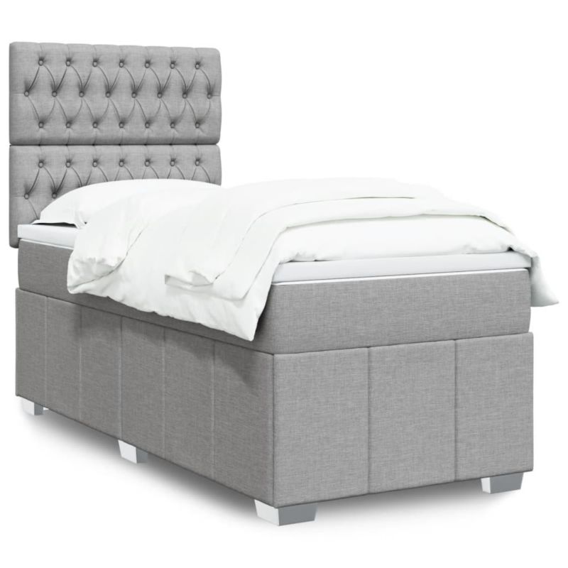 Łóżko kontynentalne WaszeMeble 80x200 cm jasnoszare WM-3293802 1 szt.