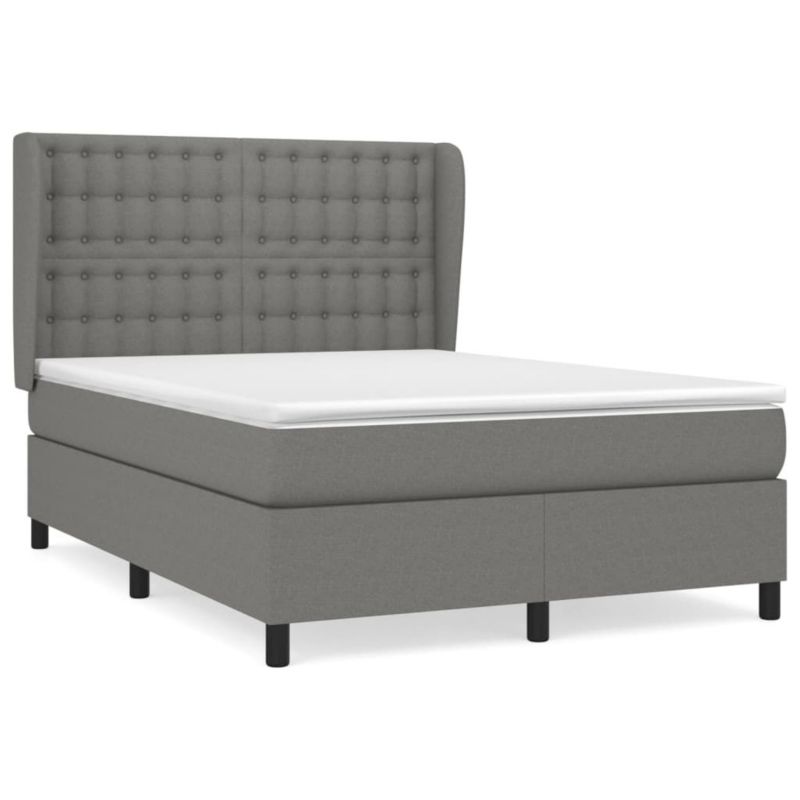 Łóżko kontynentalne WaszeMeble 140x190 cm ciemnoszara WM-3128278 1 szt.