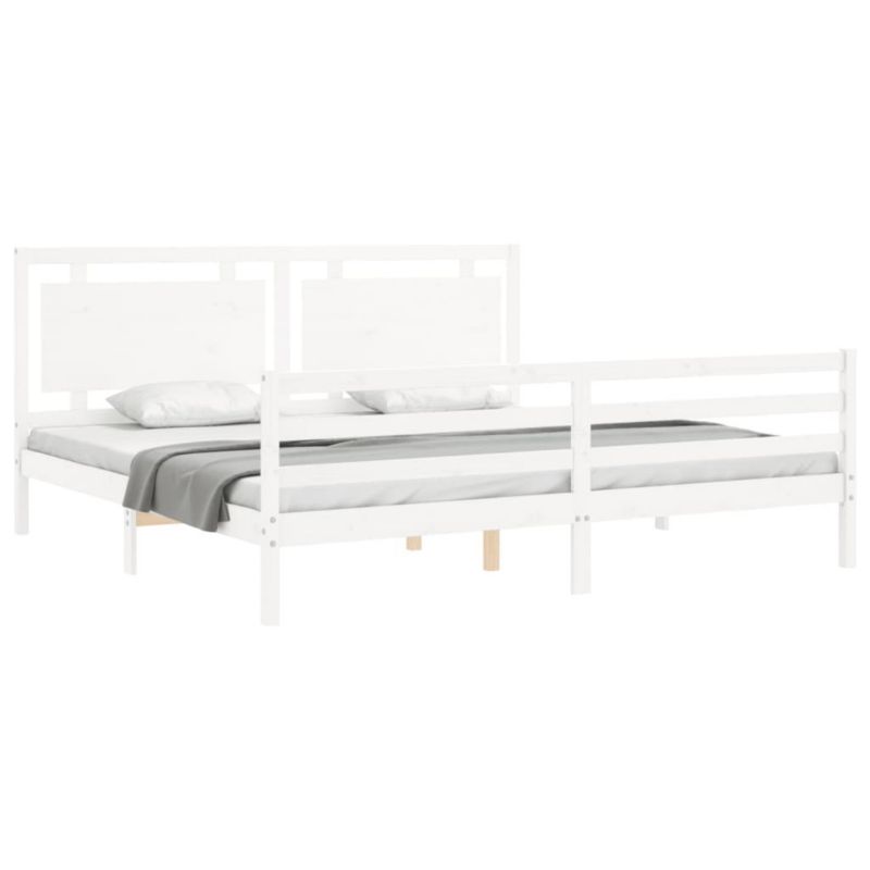 Łóżko drewniane WaszeMeble 200x200 cm biała WM-3194072 1 szt.