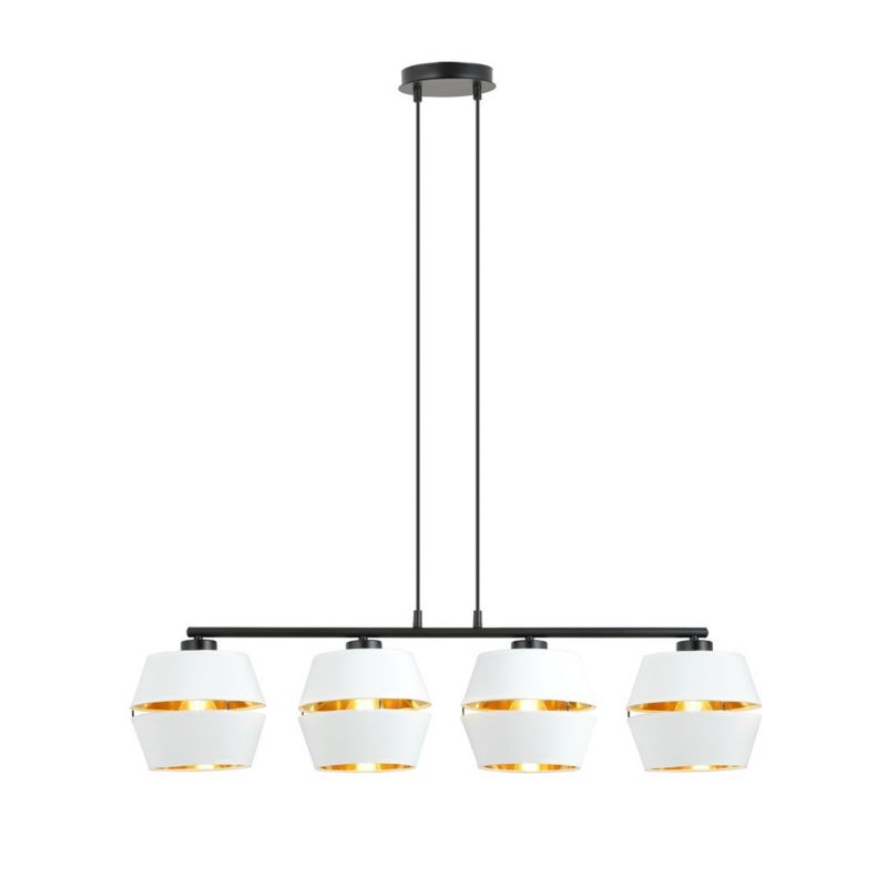 Lampa sufitowa Emibig Piano czarno-złota-biała wym: 85 x 100 x 15 cm 4xE27 x 15W 1 szt.