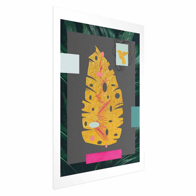 Plakat Artgeist złotą liść 60x90 cm bez ramy z marginesem 1 szt