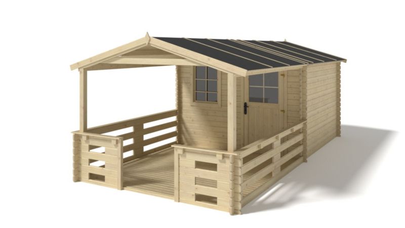 Domek ogrodowy ALTANKA - 3x2 m z tarasem 3x3m - 15 m2, drewniany, 1szt.