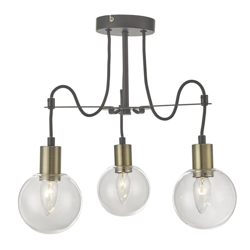 Lampa sufitowa wisząca Italux Gianni 7925 brązowo-przezroczysty nowoczesna 3xE14 x 40W 1 szt.