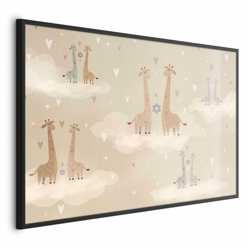 Plakat Artgeist Zakochane żyrafy 90x60 cm z ramą czarną bez marginesu 1 szt