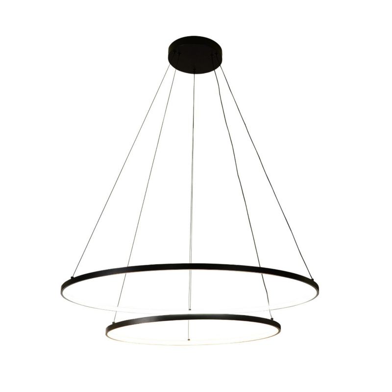 Lampa wisząca Zuma Line Horik 6552 czarna rondo wbudowany LED 32/40W 1 szt.