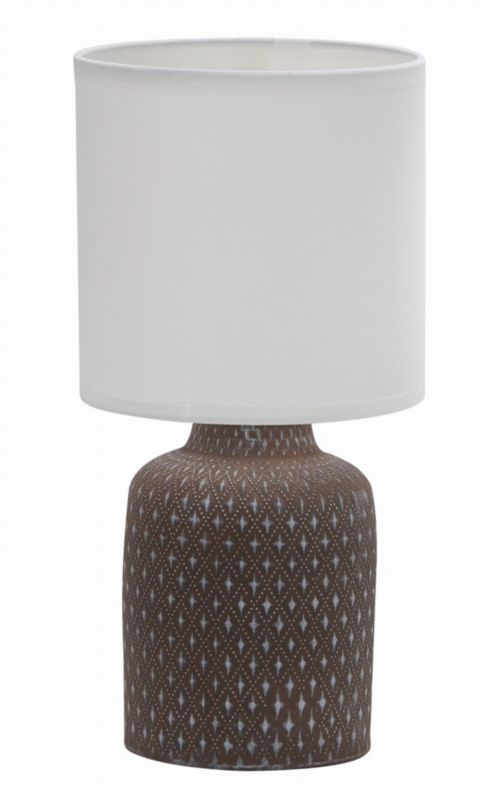 Lampka stołowa Candellux Iner brązowo-biała 1 x E14 x 40W IP20 wym: 32 x 15 x 15 cm ceramika - 1 szt.