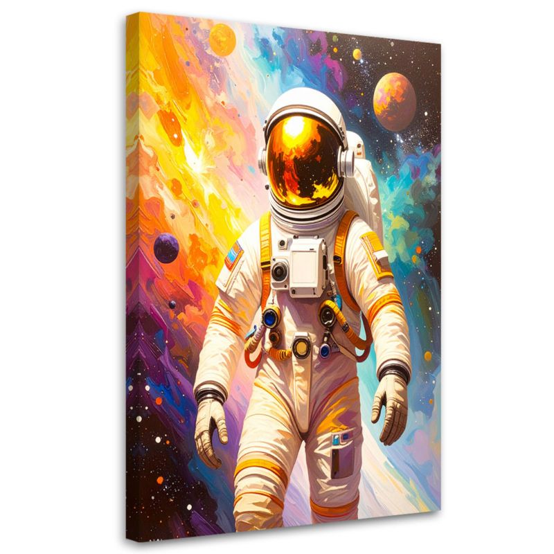 Obraz młodzieżowy do salonu Feeby Astronauta Kosmos Planety 80x120cm 1szt