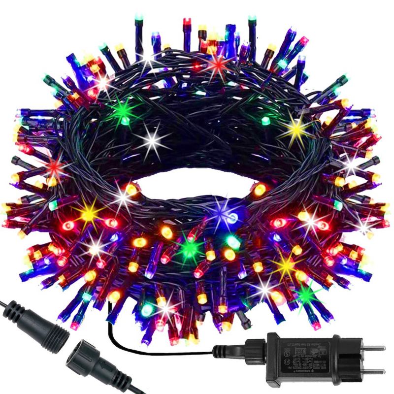 Lampki choinkowe Springos 300 LED 15 m multikolor + flash zewnętrzne oświetlenie świąteczne 1 szt.