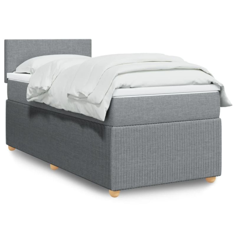 Łóżko kontynentalne WaszeMeble 100x200 cm jasnoszare WM-3289660 1 szt.