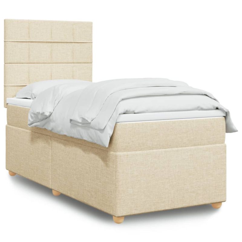 Łóżko kontynentalne WaszeMeble 90x190 cm kremowe WM-3293440 1 szt.