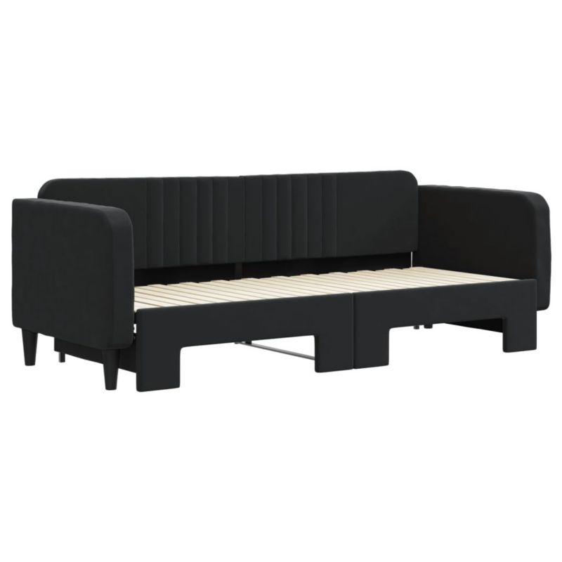 Łóżko dzienne WaszeMeble 80x200 cm rozsuwane czarne WM-3197060 1 szt.