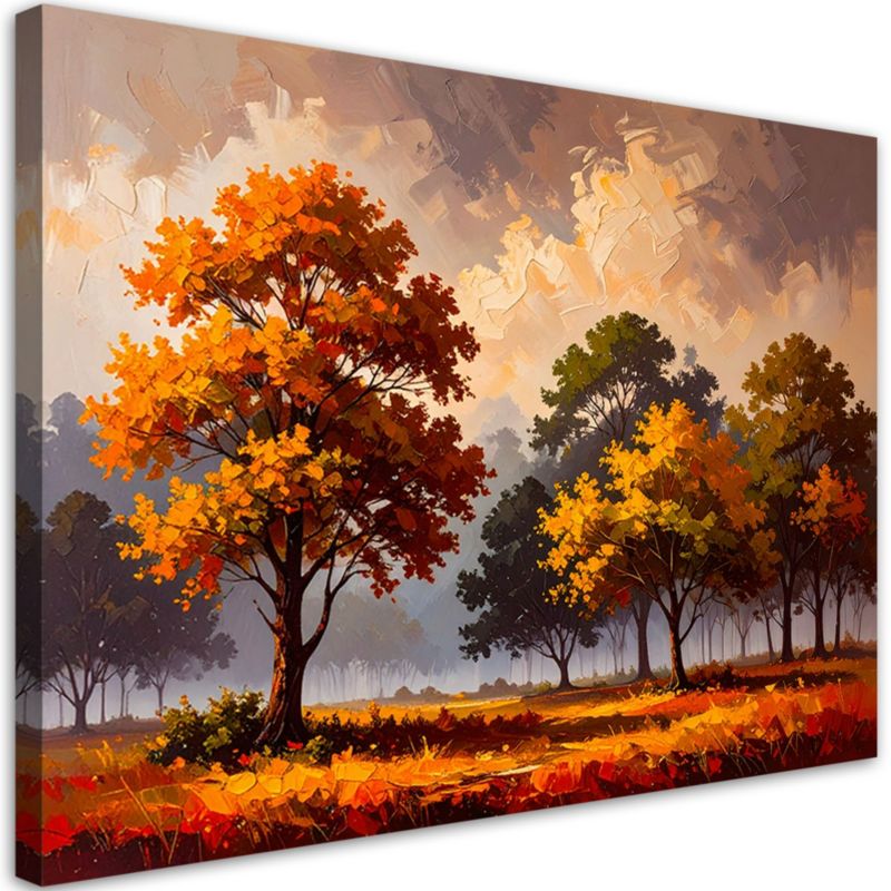 Obraz do salonu sypialni Feeby Jesienny Las Drzewa Krajobraz 60x40cm 1szt