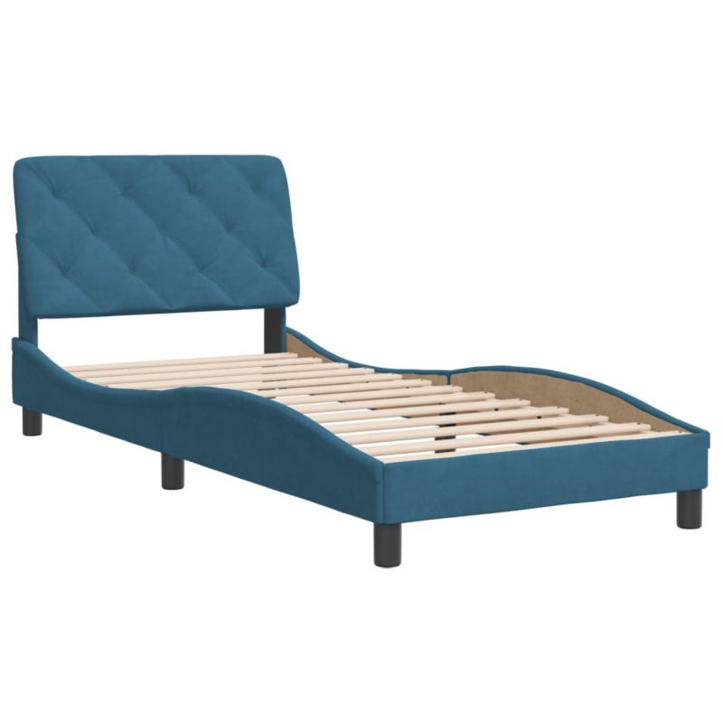 Łóżko tapicerowane WaszeMeble 90x190 cm niebieska WM-3207897 1 szt.