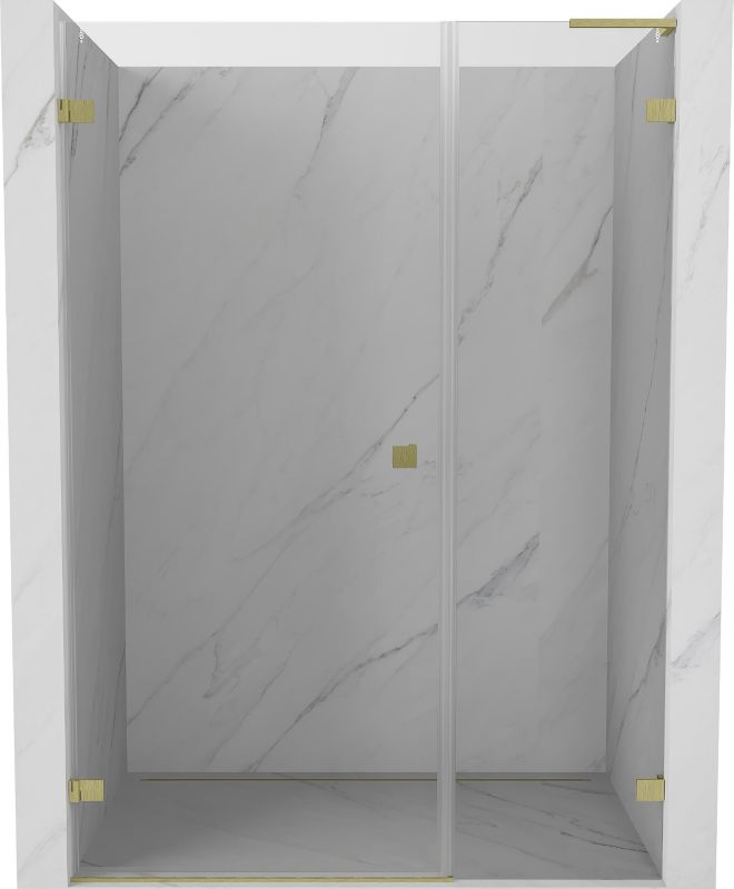 Drzwi prysznicowe uchylne Mexen Lunar-B L złoty szczotkowany 110x200 cm 1 szt.